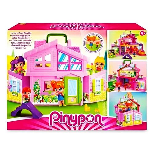 Playset Pinypon Casa Rosa Maletin 2 En 1 Incluye Figura Niño