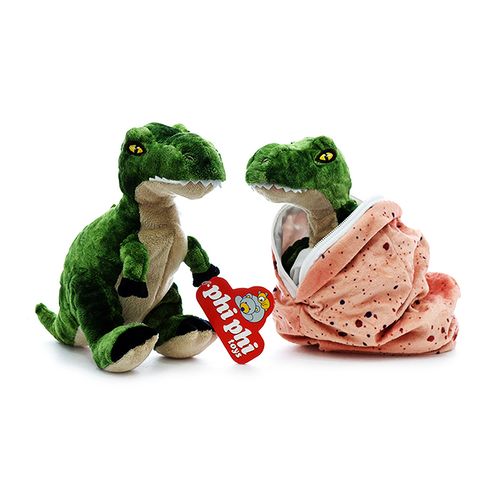 Pack Dinosaurios De Plastico En Bolsa 20 Cm Verde