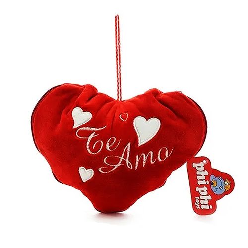Peluche Para Niños Corazón Con Osito Plush Color Beige Original