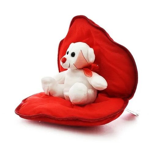 Peluche Para Niños Corazón Con Osito Plush Color Beige Original