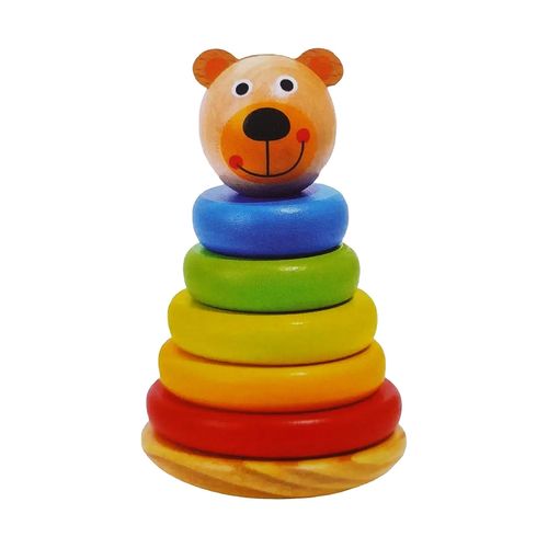 Playset Infantil Bebes Anillos Apilables Oso Madera Original