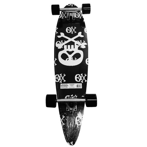 Patineta Skate Longboard Completo Negro Calavera Blanca