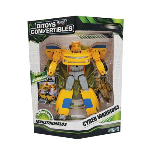 Robot Convertible Cyber Warriors Auto Amarillo