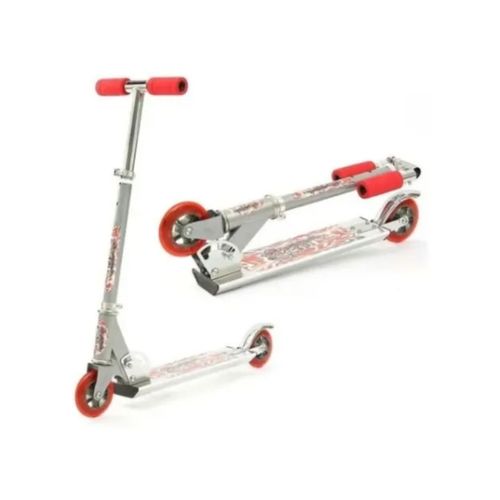 Monopatin Infantil Plegable 2 Ruedas De Aluminio Rojo