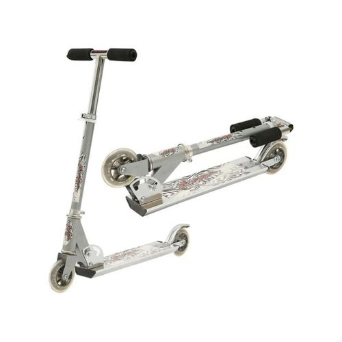 Monopatin Infantil Plegable 2 Ruedas De Aluminio Gris
