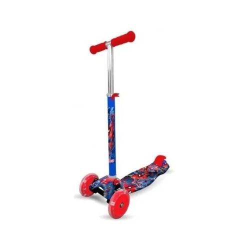 Monopatin Infantil 3 Ruedas Con Luces Spiderman Marvel Rojo