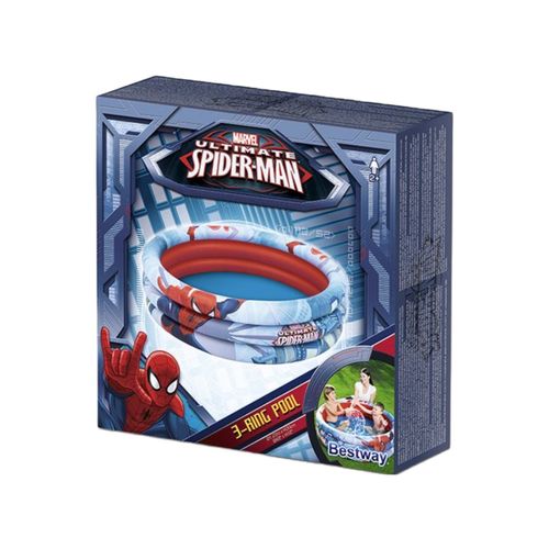 Pileta Inflable Redonda Spiderman 3 Anillos 122 x 30 cm