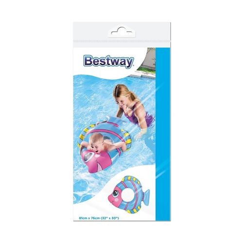 Salvavidas Inflable Pileta Peses Amistosos 81x76 cm Bestway Celeste