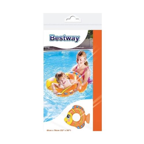 Salvavidas Inflable Pileta Peses Amistosos 81x76 cm Bestway Naranja