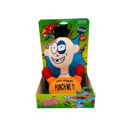 Muñeco De Tela Joy Anti Estrés Con Sonido Naranja Ditoys