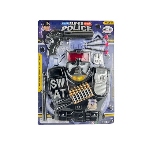 Set De Policia Con Pistola Pechera Y Accesorios