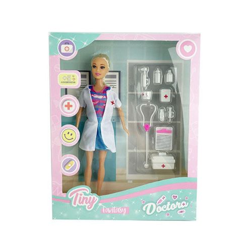 Muñeca Tiny Fantasy Doctora Remera Con Corazon