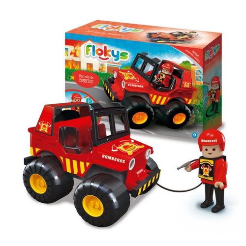 Set Flokys Bomberos Al Rescate Muñeco Con Accesorios