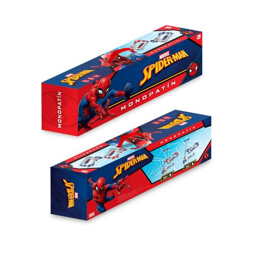 Monopatin Aluminio Plegable 2 Ruedas Spiderman Ruedas Rojo
