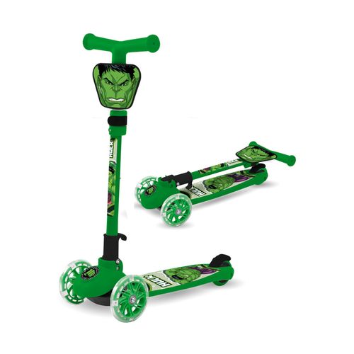 Monopatin Plegable 3 Ruedas Con Luz Hulk Marvel
