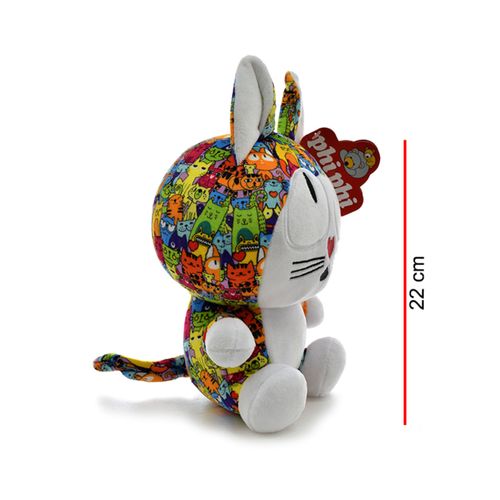 Peluche Gato Sentado Con Bigotes 22 Cm