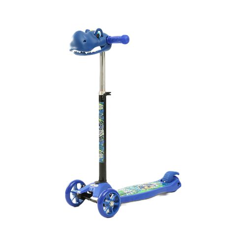 Monopatin 4 Ruedas De Pie T- Rex Dinosaurio Azul