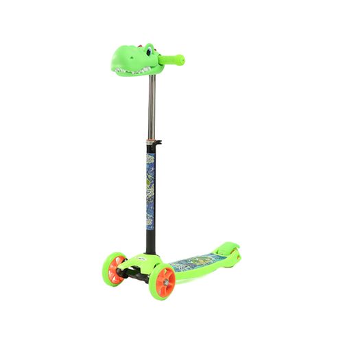 Monopatin 4 Ruedas De Pie T- Rex Dinosaurio Verde