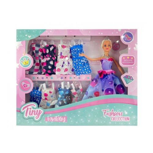Muñeca Tiny Fashion Globos Con Vestidos Extra