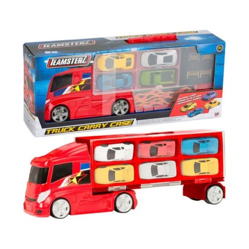 Camion Guarda Autos Con 4 Vehiculos Teamsterz