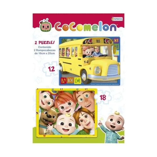Set Rompecabezas Cocomelon Pack x2 Puzzle 12 Y 18 Piezas 16x20 Cm