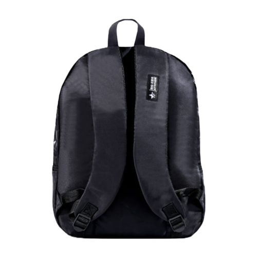 Mochila Escolar Espalda 18" Estrella Lisa Negra Footy