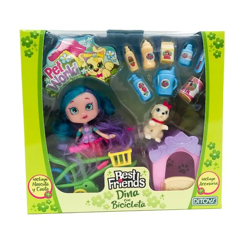 Muñeca Dina Bicicleta Verde Best Friends Ditoys