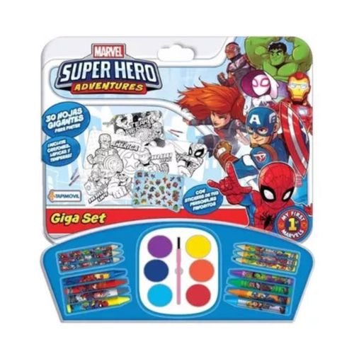 Set De Arte Giga Con Acuarela Spiderman Super Hero Marvel