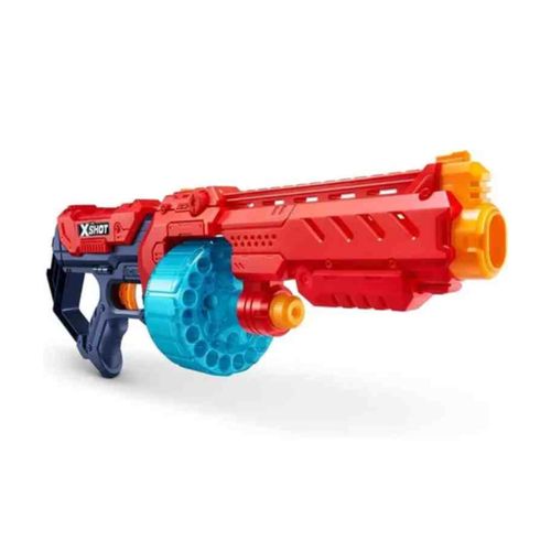 Pistola Lanza Dardos X-Shot Escopeta Turbo Fire Con Tambor 48 Dardos Roja
