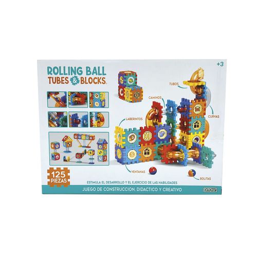 Laberinto Con Bloques Y Tubos Bolitas Rolling Ball 125 Pzs