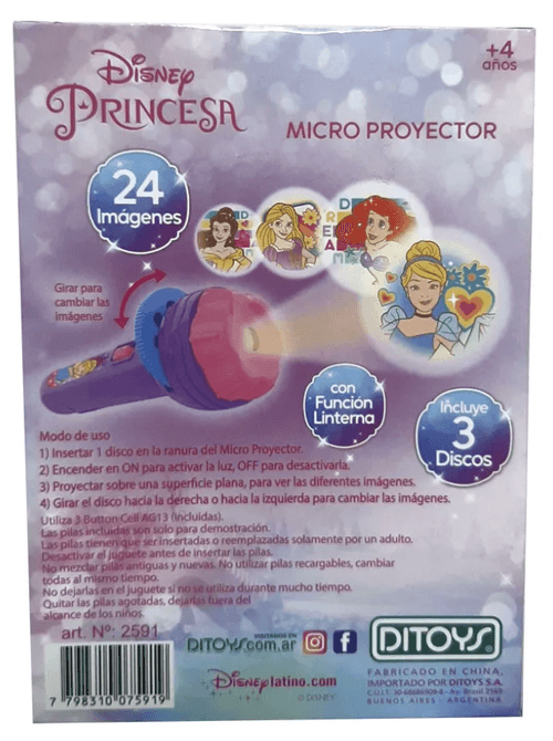Micro Proyector Princesas Lila