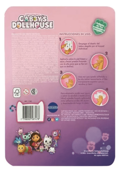 Set De Tattoos Gabbys Dollhouse Cat Rrific Tematica De Gabby