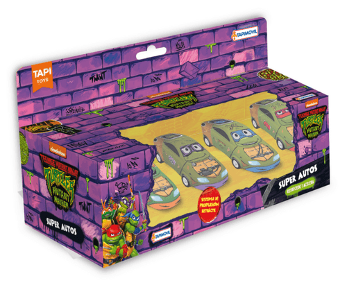 Pack x4 Super Autos Con Propulsión Retráctil Tortugas Ninjas