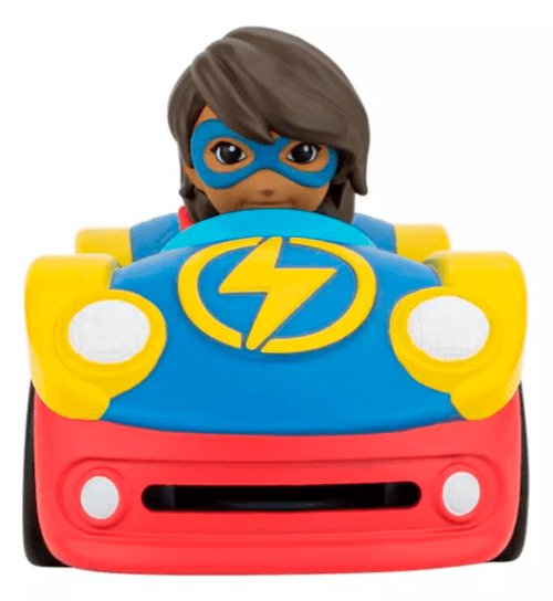 Auto Vehículo Ms Marvel Original Lanza Tazos Incluye Figura