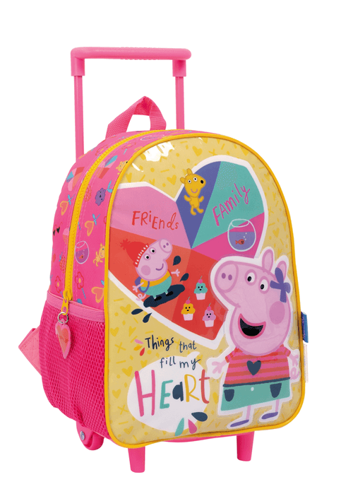 Mochila Carro Peppa Pig 12” Corazon Amarillo