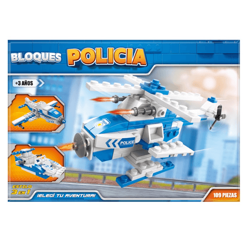 Bloques Helicóptero de Policía 109 Piezas.
