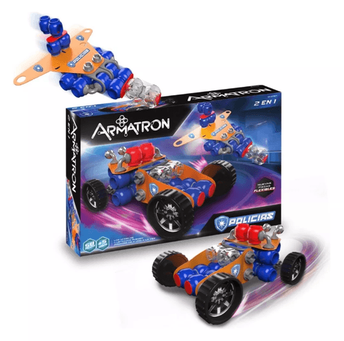 Armatron Policía 2 En 1 58 Piezas Flexibles
