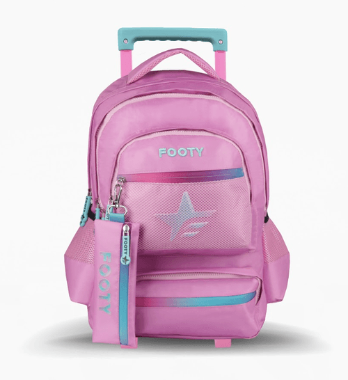 Mochila Carro Footy Big Kids 18” Star Rosa