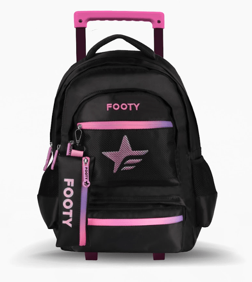 Mochila Carro Footy Big Kids 18” Star Negra y Rosa
