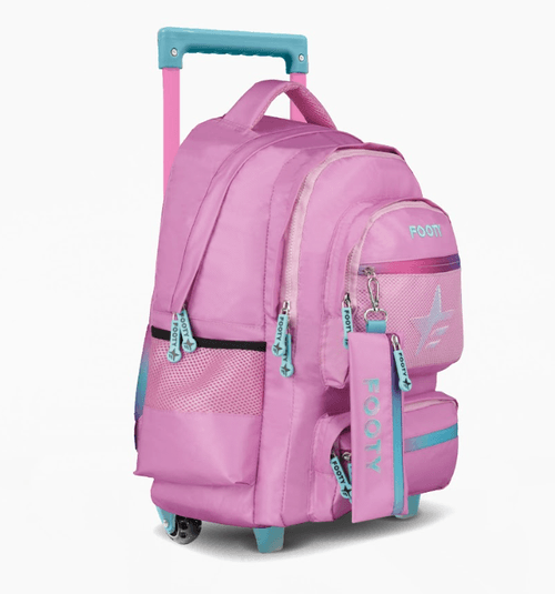 Mochila Carro Footy Big Kids 18” Star Rosa