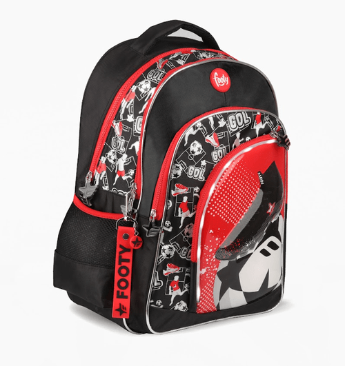 Mochila Espalda 18” Footy Botin con Luz Led Rojo