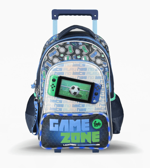 Mochila Carro Footy Game Zone 18” con Luz Led Azul