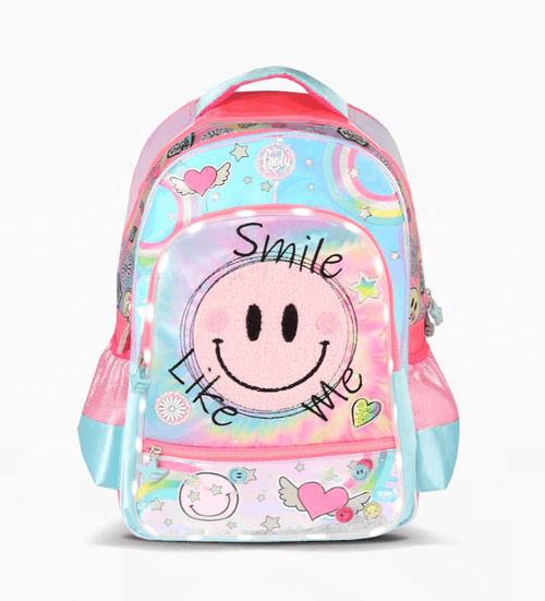Mochila Espalda Footy Smile 18” con Luz Led Rosa