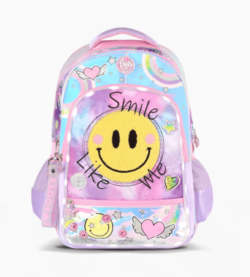 Mochila Espalda Footy Smile 18” con Luz Led Lila