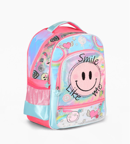 Mochila Espalda Footy Smile 18” con Luz Led Rosa