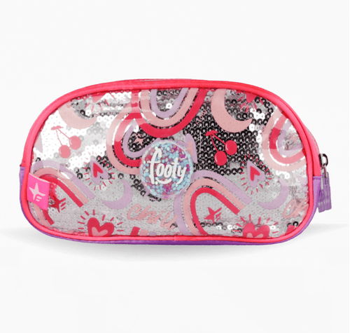 Cartuchera Canopla Footy Osito Teddy Lila 2 Cierres con Luz Led