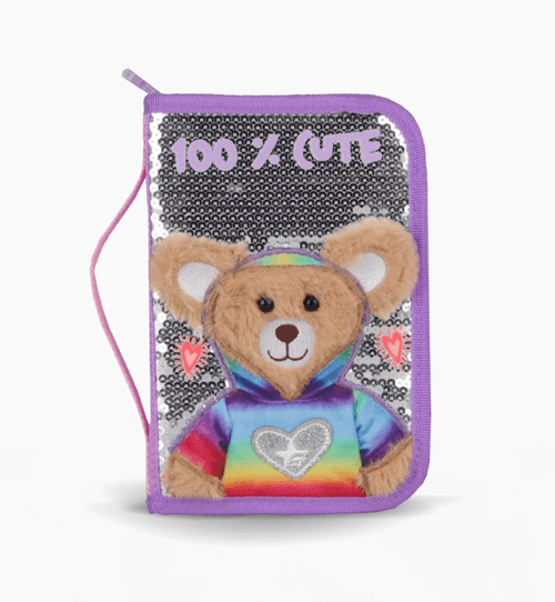 Cartuchera Desplegable Dos Pisos Footy Teddy Lila