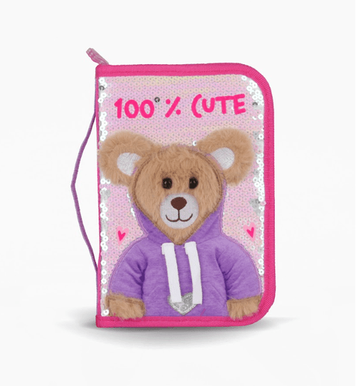Cartuchera Desplegable Dos Pisos Footy Teddy Rosa