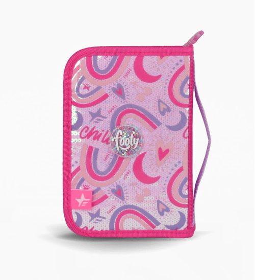 Cartuchera Desplegable Dos Pisos Footy Teddy Rosa