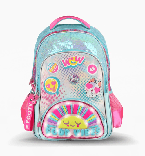 Mochila Espalda Footy Sunshine 18” con Luz Led Aqua